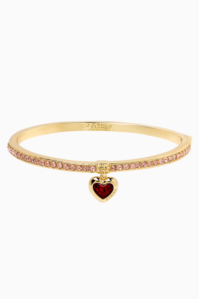

Heart Charm Bangle Bracelet, Red