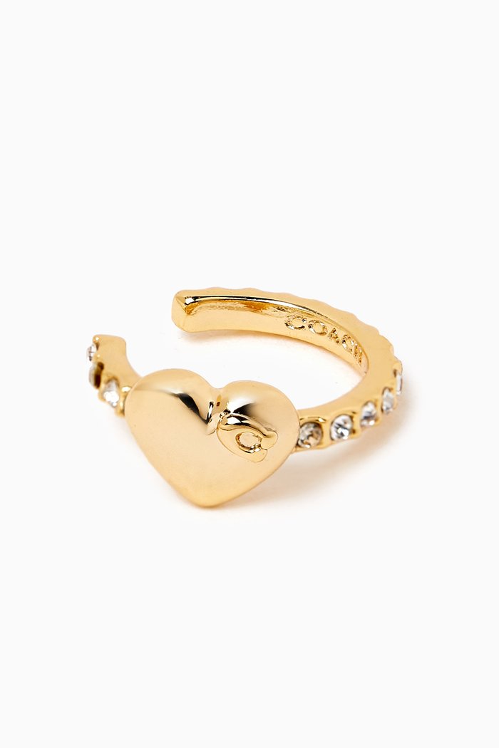 Signature Puffy Heart Single Cuff Earring, Gold