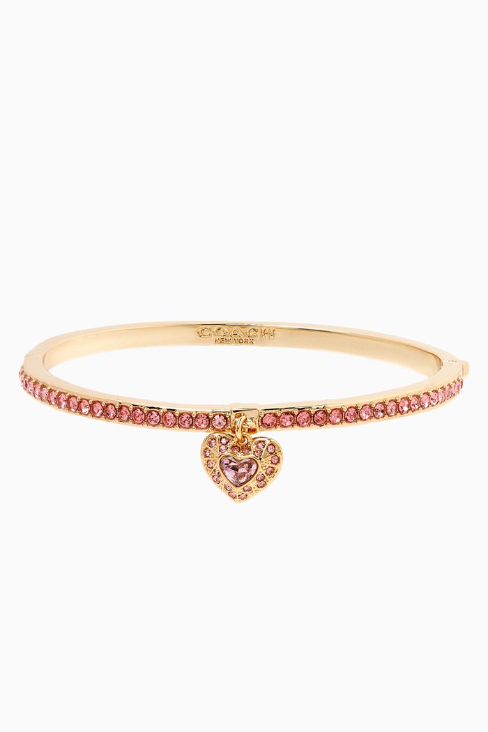 

Heart Charm Bangle Bracelet, Neutral