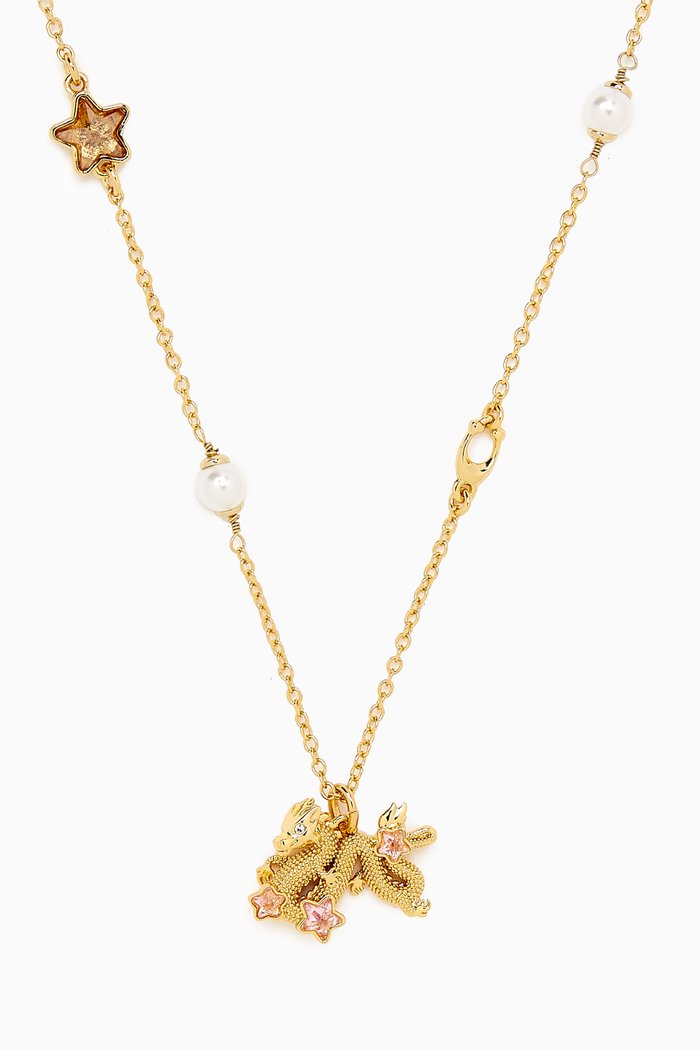 

Lunar New Year Dragon Pendant Necklace, Gold