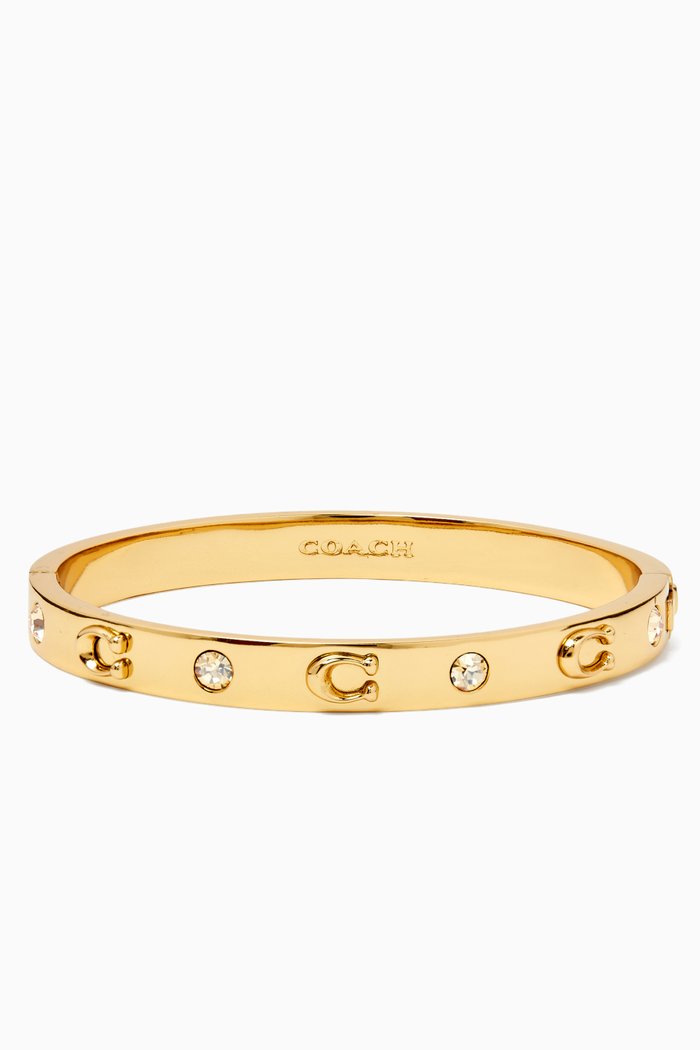 

Signature Stone Bangle Boxed Bracelet, Gold