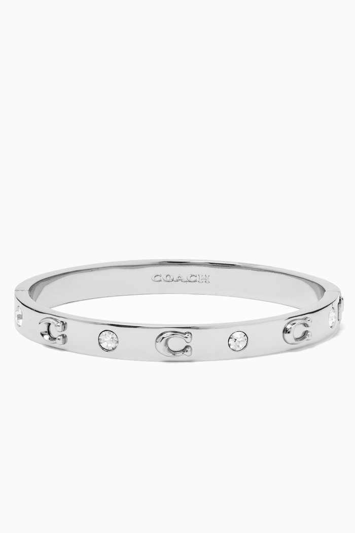 

Signature Stone Bangle Boxed Bracelet, Silver