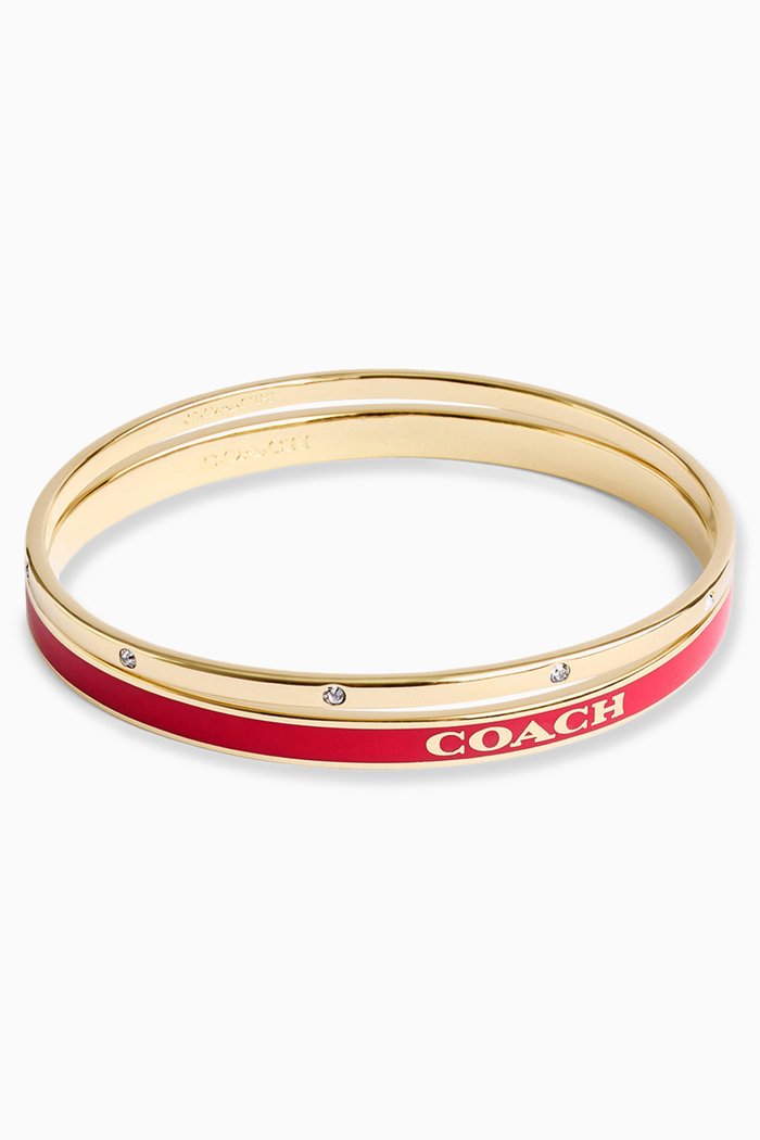 Signature Duo Bangle, Set of 2, Red