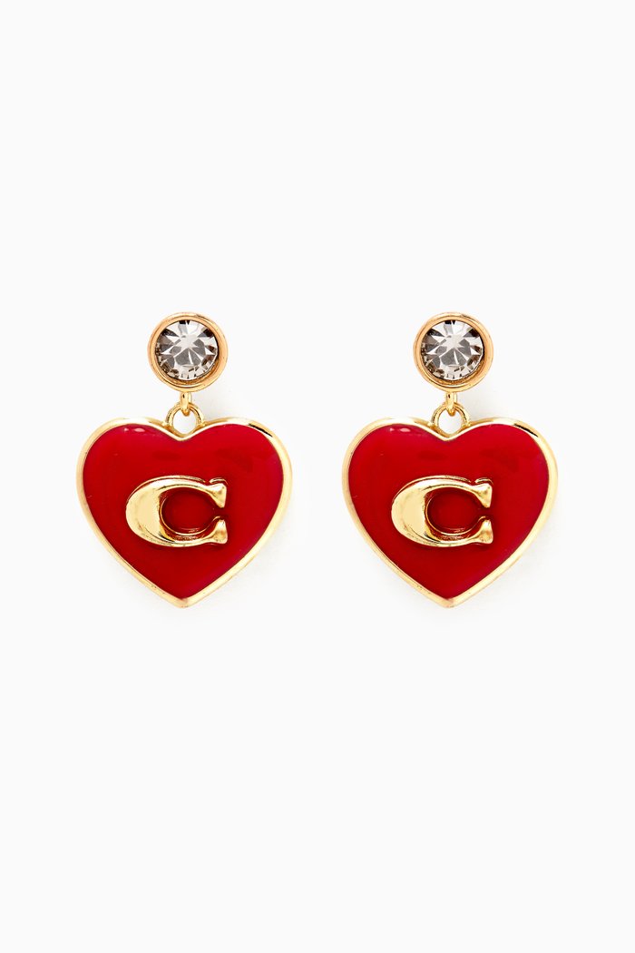 

Signature Heart Drop Boxed Earrings, Red