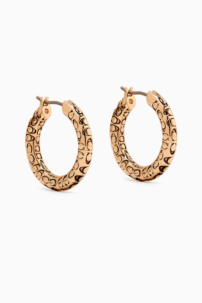 

Signature Quilted Hoop Earrings, Gold