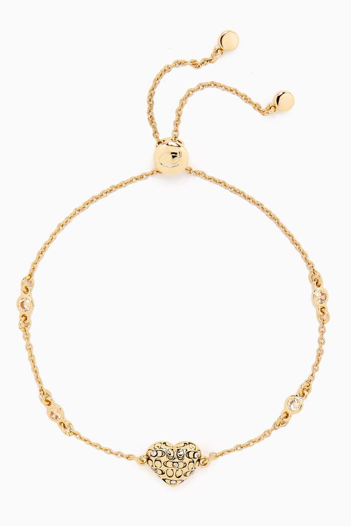 

Signature Quilted Heart Slider Bracelet, Gold