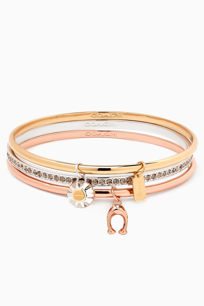 

Signature Charm Bangle, Set of 3, Multicolour