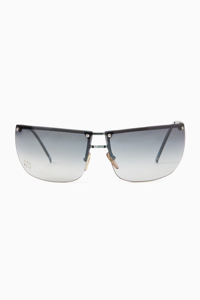 Pre-owned Rimless Sunglasses, Blue