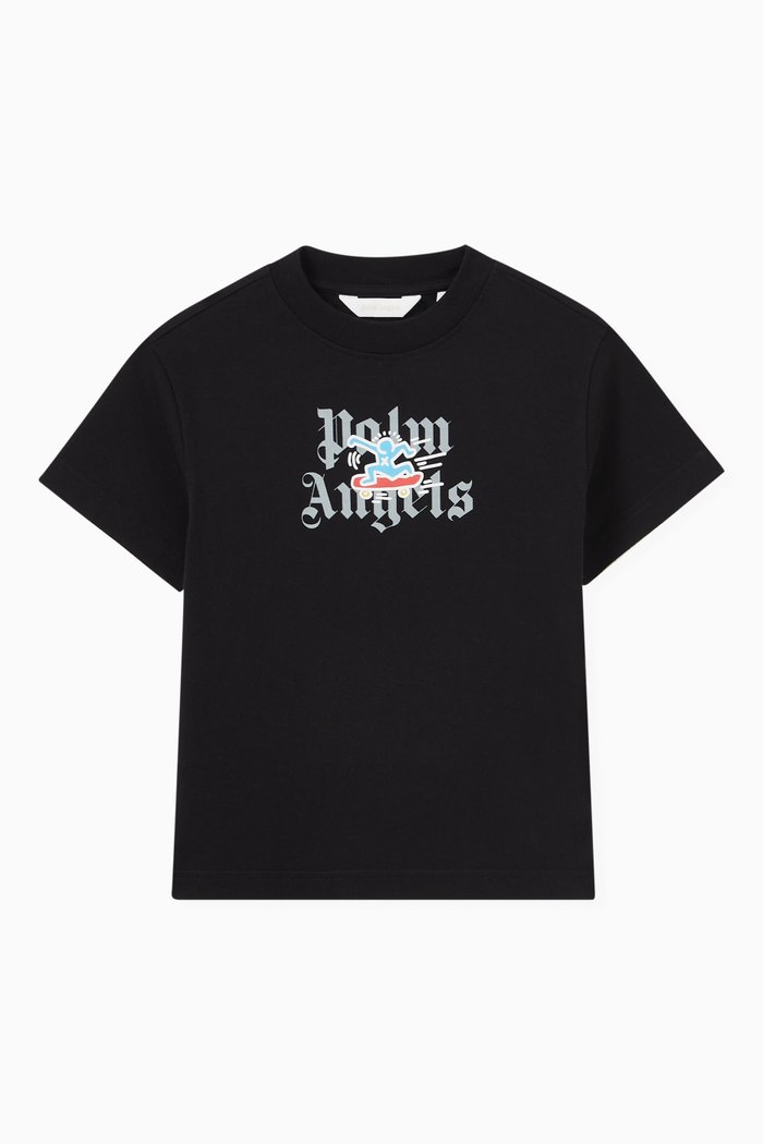 

Palm Angles x Keith Haring Skateboard Print T-Shirt in Cotton, Black