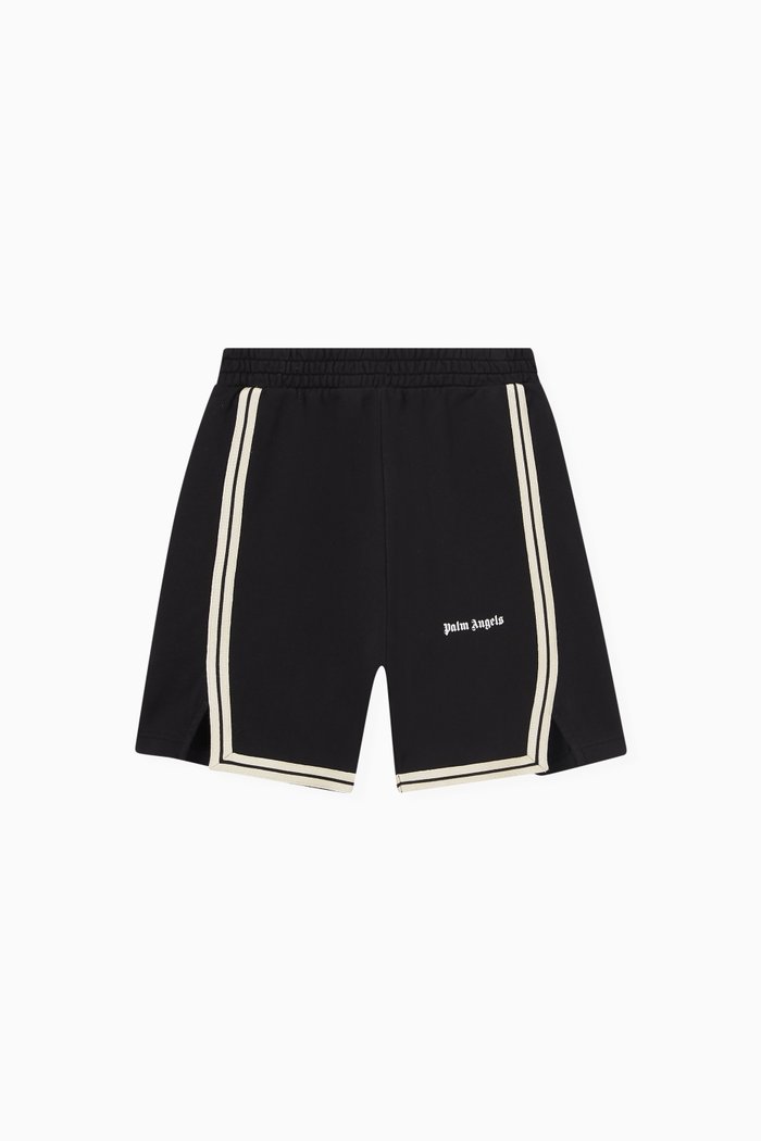 

Logo Striped Shorts in Cotton, Black
