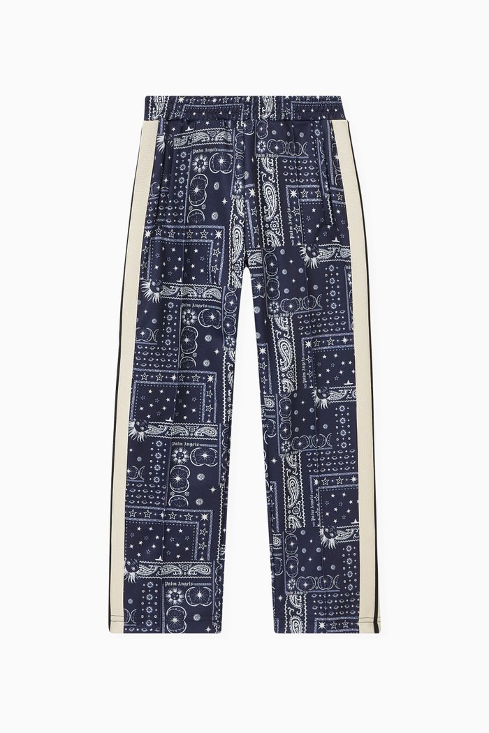 

Astro Paisley Print Track Pants in Cotton, Blue