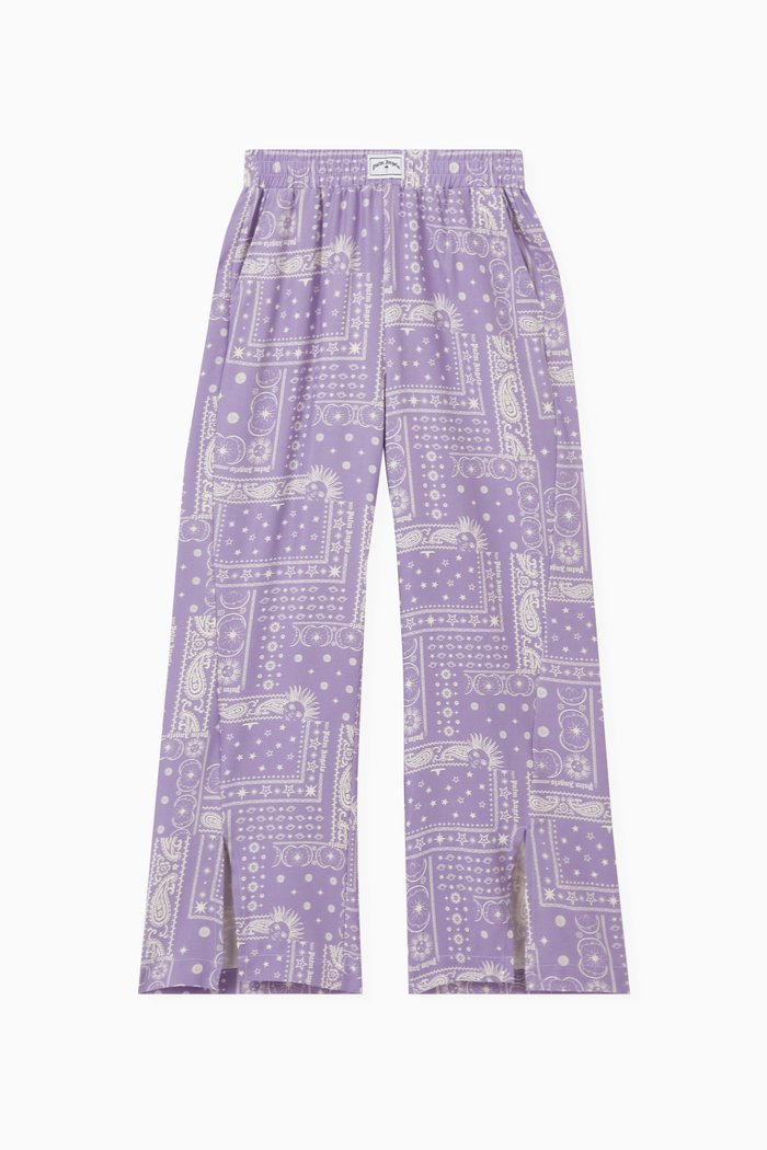 

Astro Paisley Print Pants in Rayon, Purple