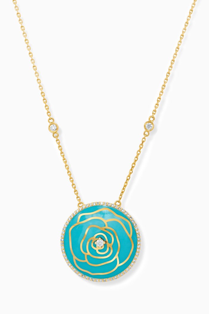

Ward Diamond & Enamel Pendant Necklace in 18kt Gold, Yellow