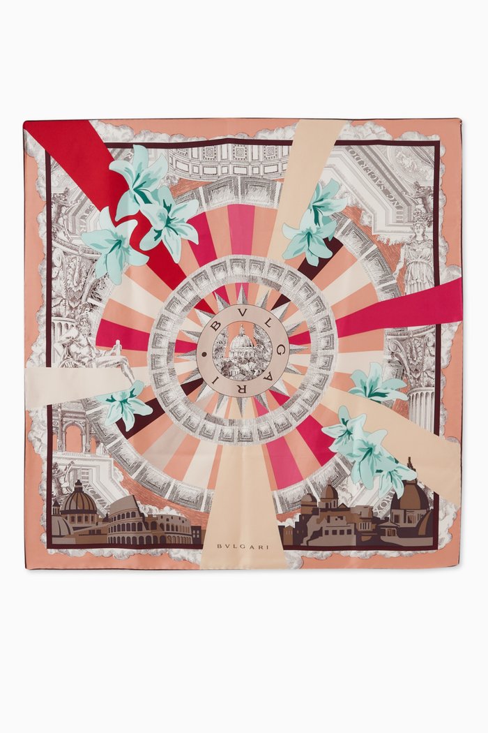 

Roman Lights Scarf in Silk-twill, Multicolour