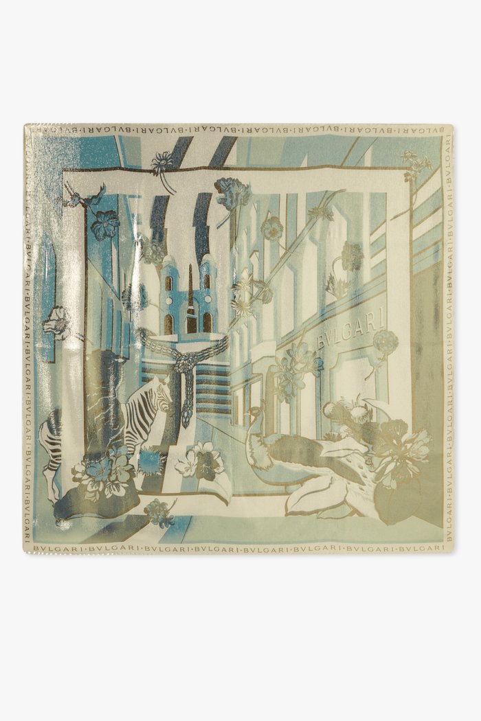 

Roman Wonders Scarf in Lurex & Silk-twill, Green