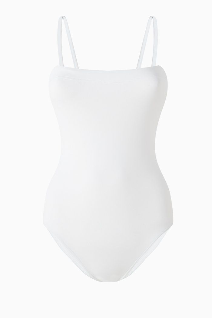 

Aquarelle Tank One-piece Swimsuit in Stretch Nylon, White