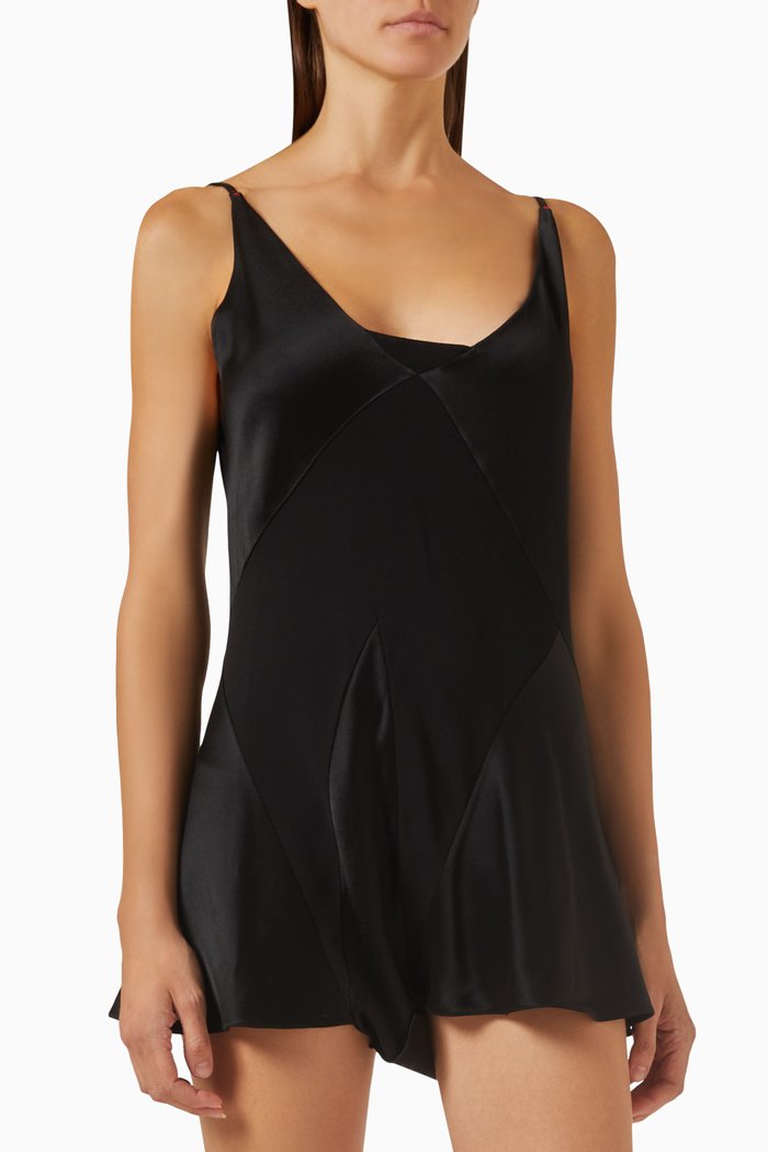

Cami Playsuit in Viscose-blend, Black