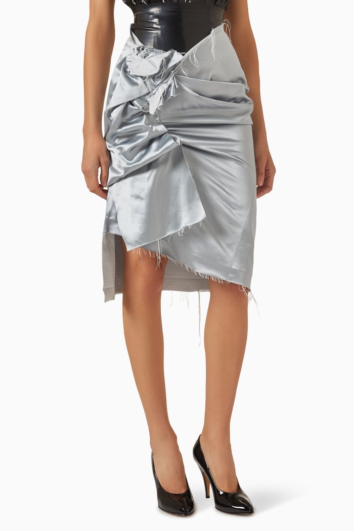 

Midi Skirt in Silk-blend, Grey