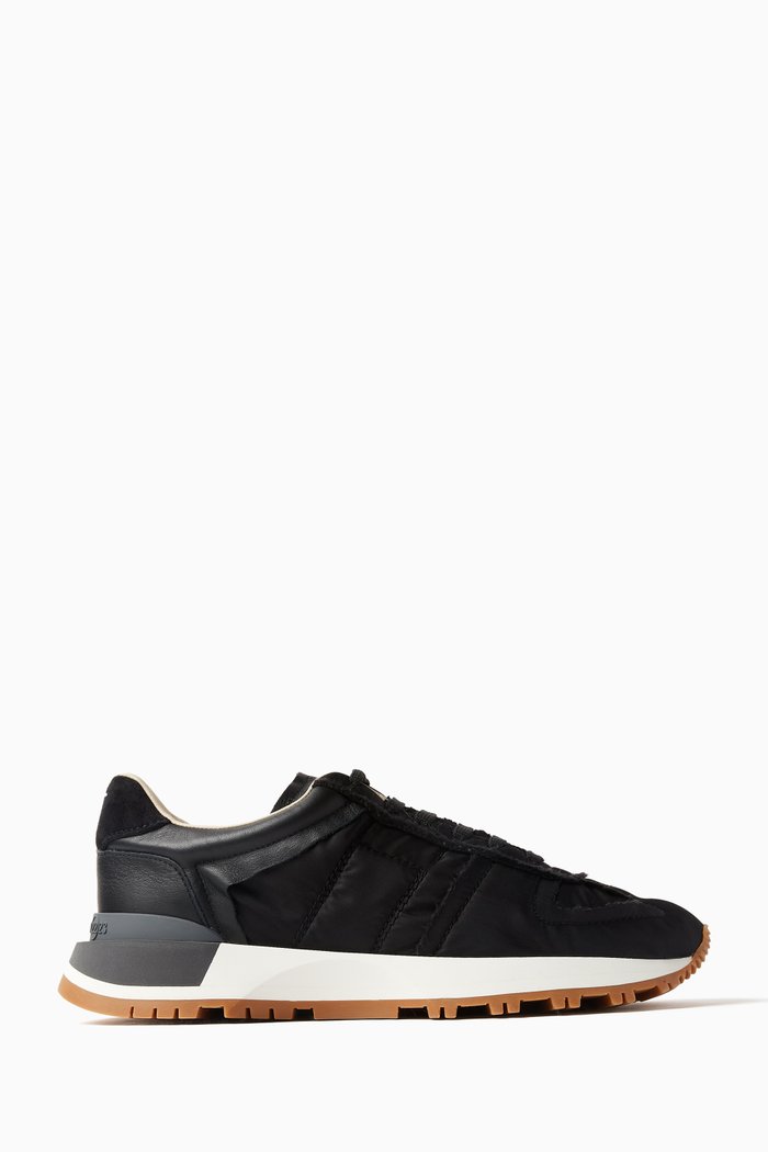 

50-50 Sneakers in Calfskin, Nylon & Mesh, Black