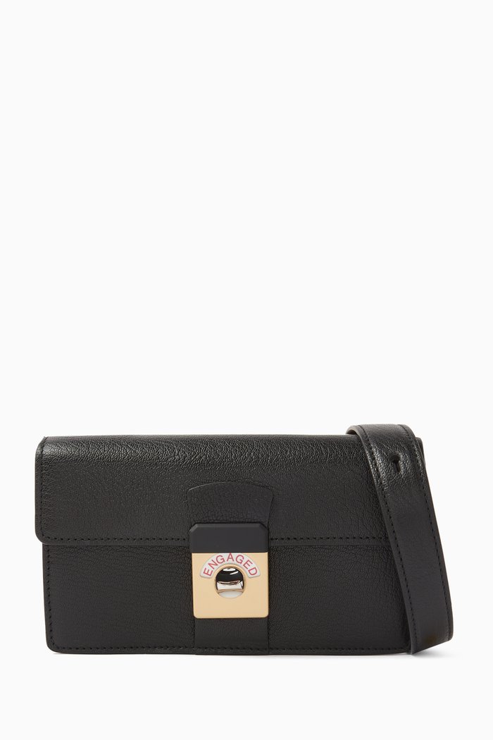 

Lock Horizontal Shoulder Bag in Leather, Black