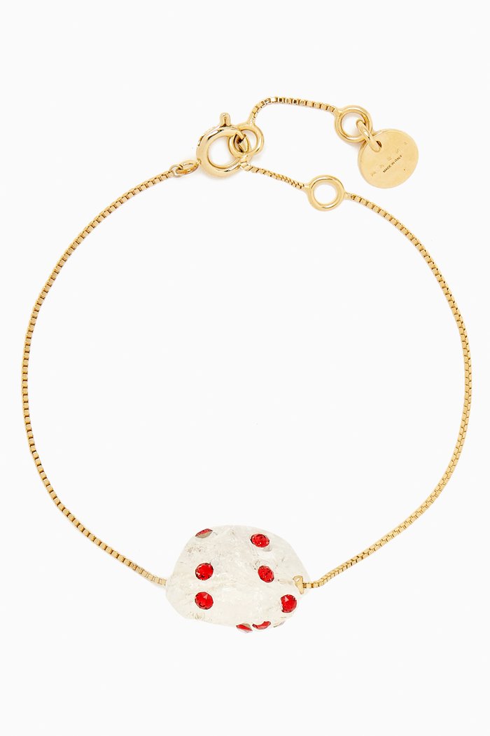 

Dice Crystal Bracelet in Brass, Gold