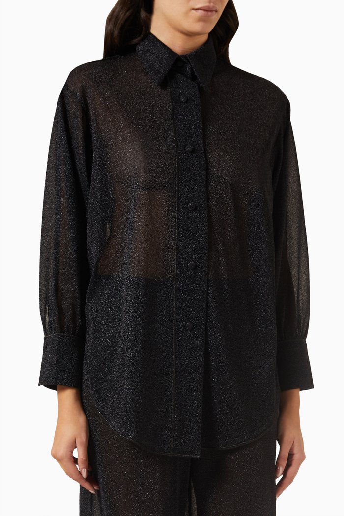 

Lumiere Shirt in Metallic Lurex, Black