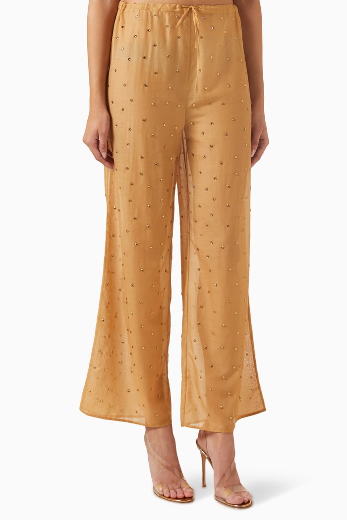 

Gem Pants in Cotton-Silk Blend, Neutral