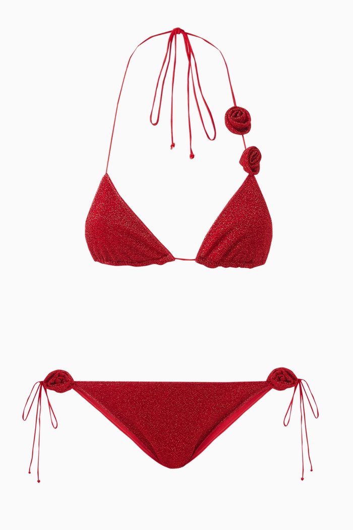 

Lumiere Rose Microkini Bikini Set, Red