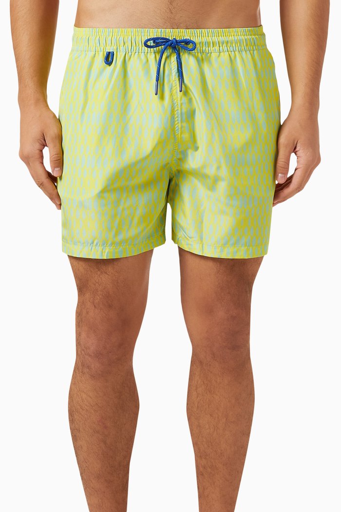 

Aitutaki Printed Swim Shorts in Recycled Poly-blend, Green