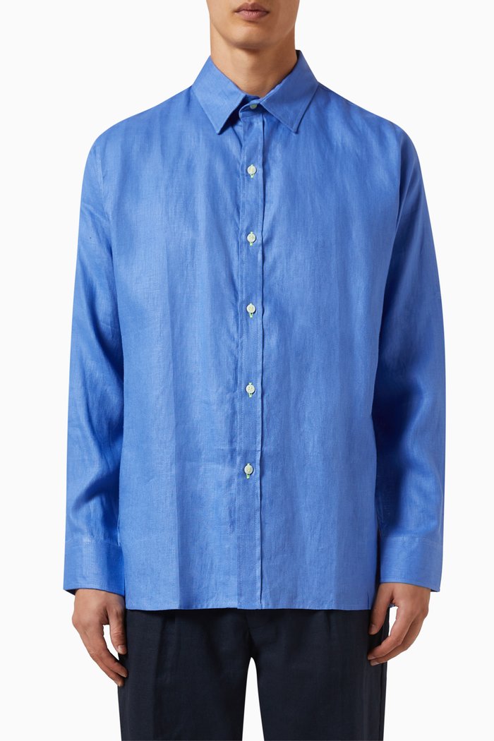 

Mallorca Shirt in Linen, Blue