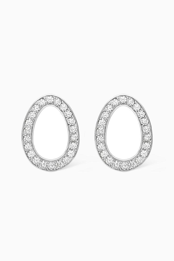 

Colours of Love Sasha Diamond Egg Stud Earrings in 18kt White Gold