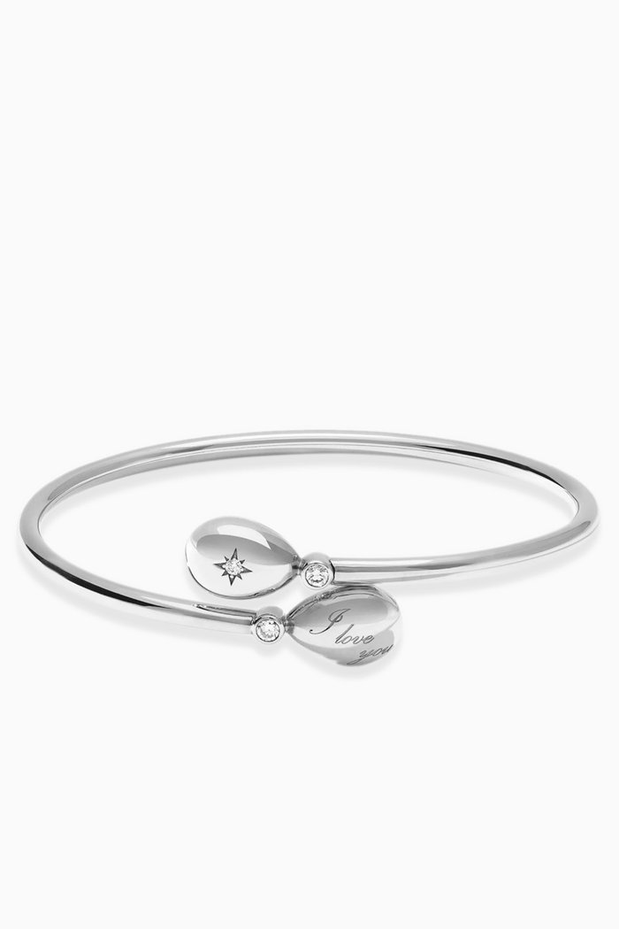 

Essence I Love You Crossover Bracelet in 18kt White Gold