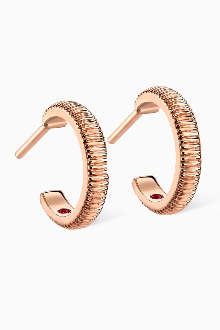 

Colours of Love Fluted Hoop Earrings in 18kt Rose Gold