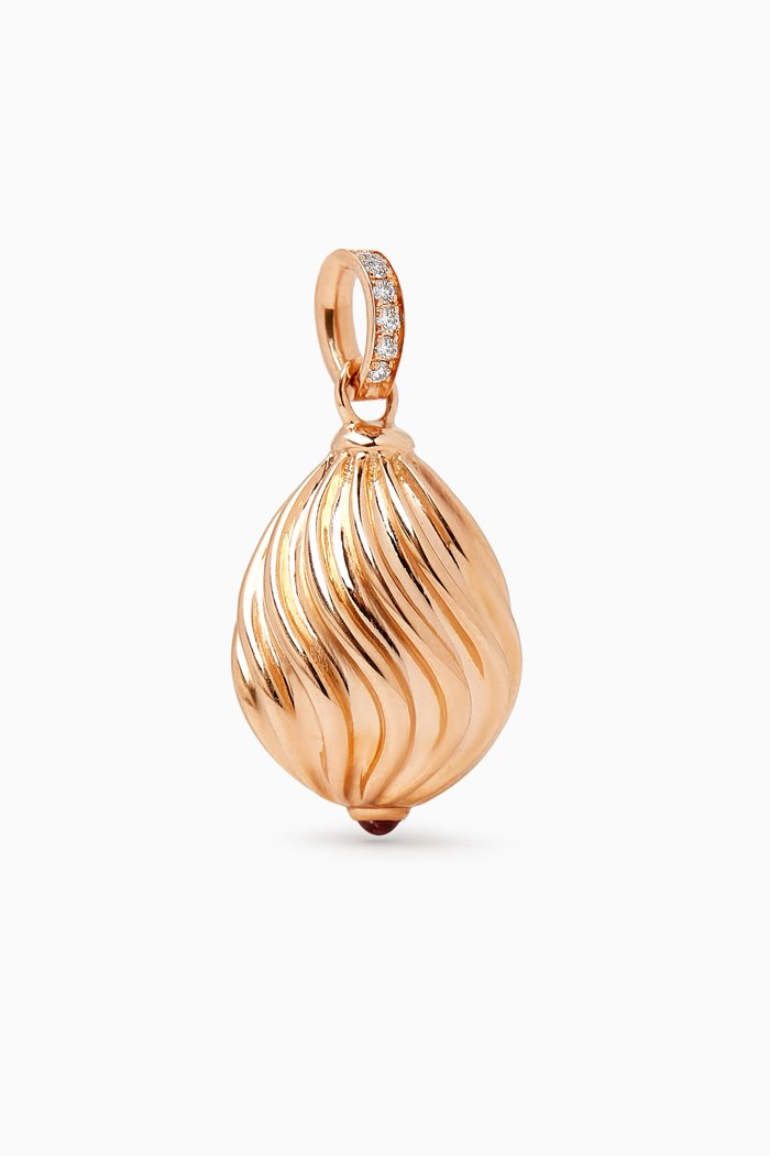 

Heritage Diamond & Sunburst Sapphire Egg Charm in 18kt Rose Gold