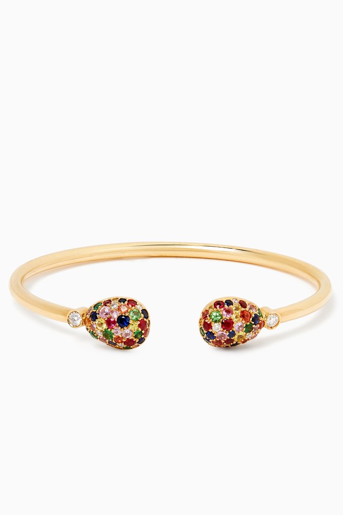 

Emotion Open Bracelet in 18kt Yellow Gold, Multicolour