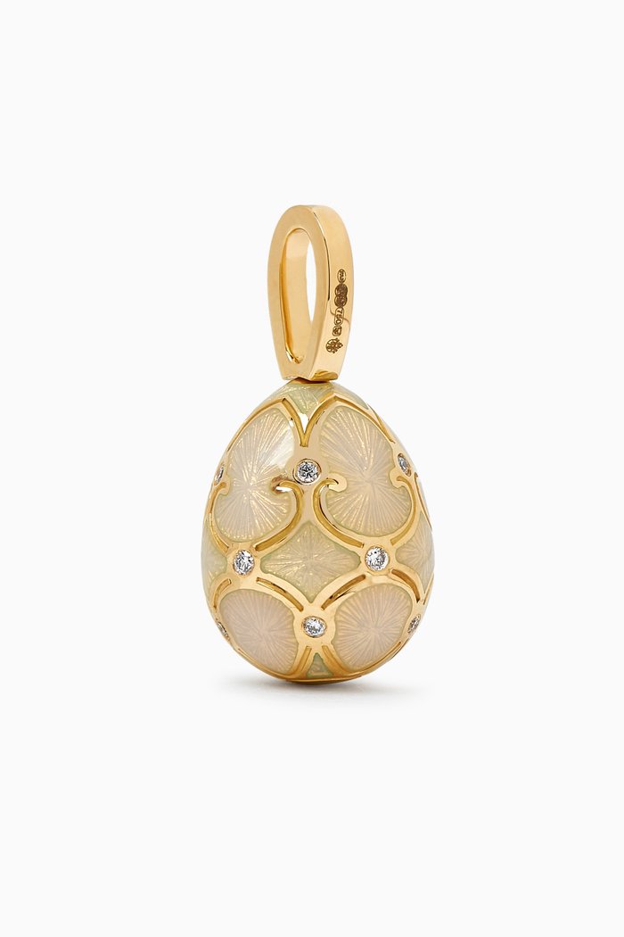 

Heritage Diamond & Guilloché Enamel Egg Charm in 18kt Yellow Gold