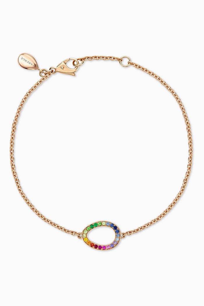 

Colours of Love Sasha Rainbow Egg Bracelet in 18kt Rose Gold, Multicolour