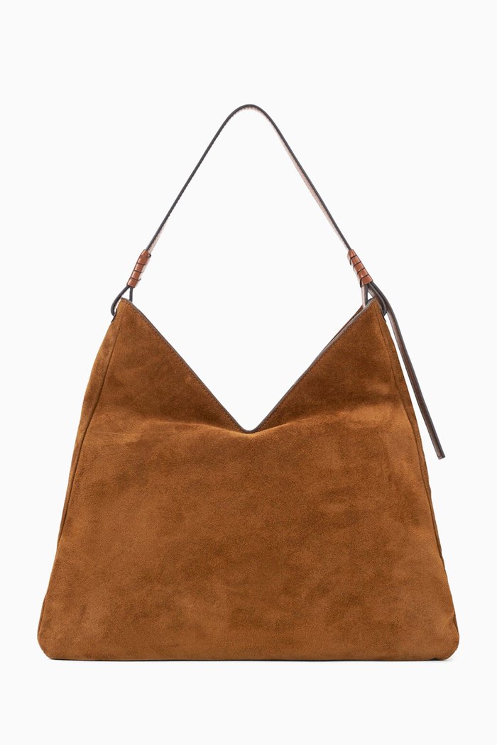 

Valerie Hobo Bag in Suede, Brown