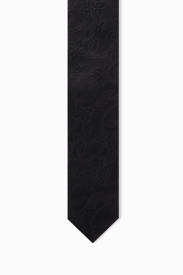 

Floral Evening Tie in Silk, Black