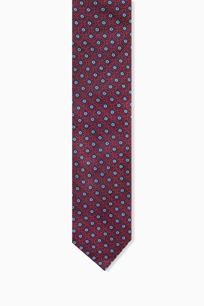 

Medallion Tie in Silk, Blue