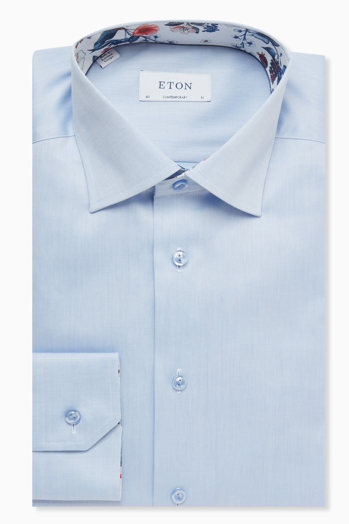 

Contemporary Fit Shirt in Cotton, Blue
