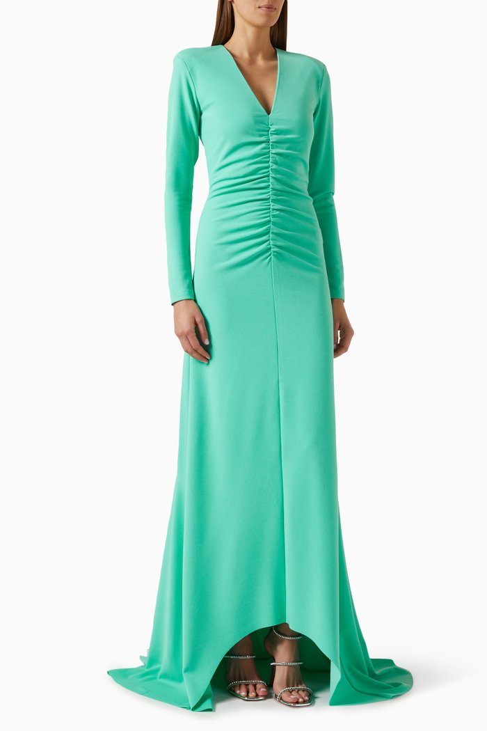 

Katana Ruched Maxi Dress, Blue
