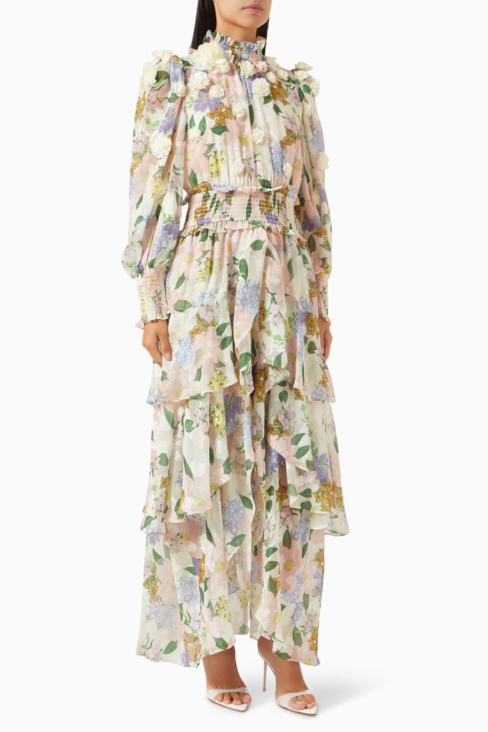 

Delfina Floral-print Maxi Dress, Multicolour