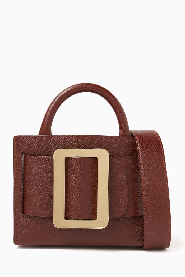 

Mini Bobby 18 Tote Bag in Palmellato Leather, Burgundy