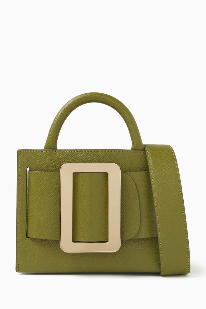 

Mini Bobby 18 Tote Bag in Palmellato Leather, Green