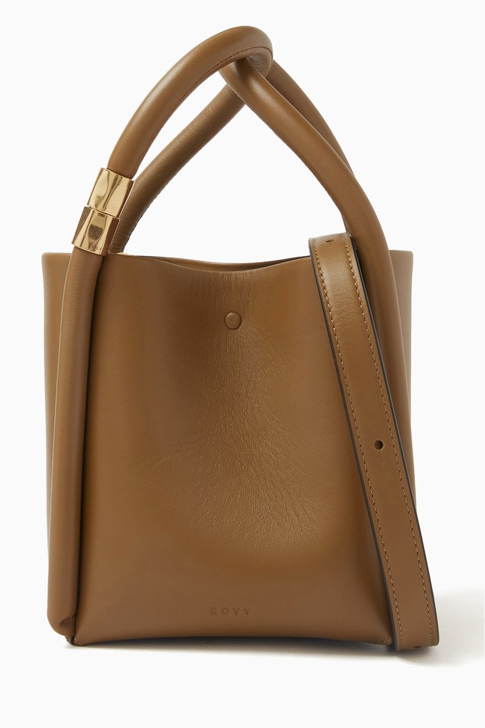 Small Lotus 12 Tote Bag in Pegaso Leather, Green