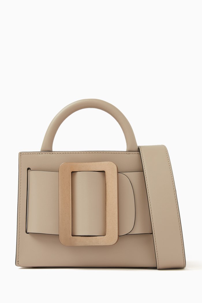 

Mini Bobby 18 Tote Bag in Palmellato Leather, Neutral
