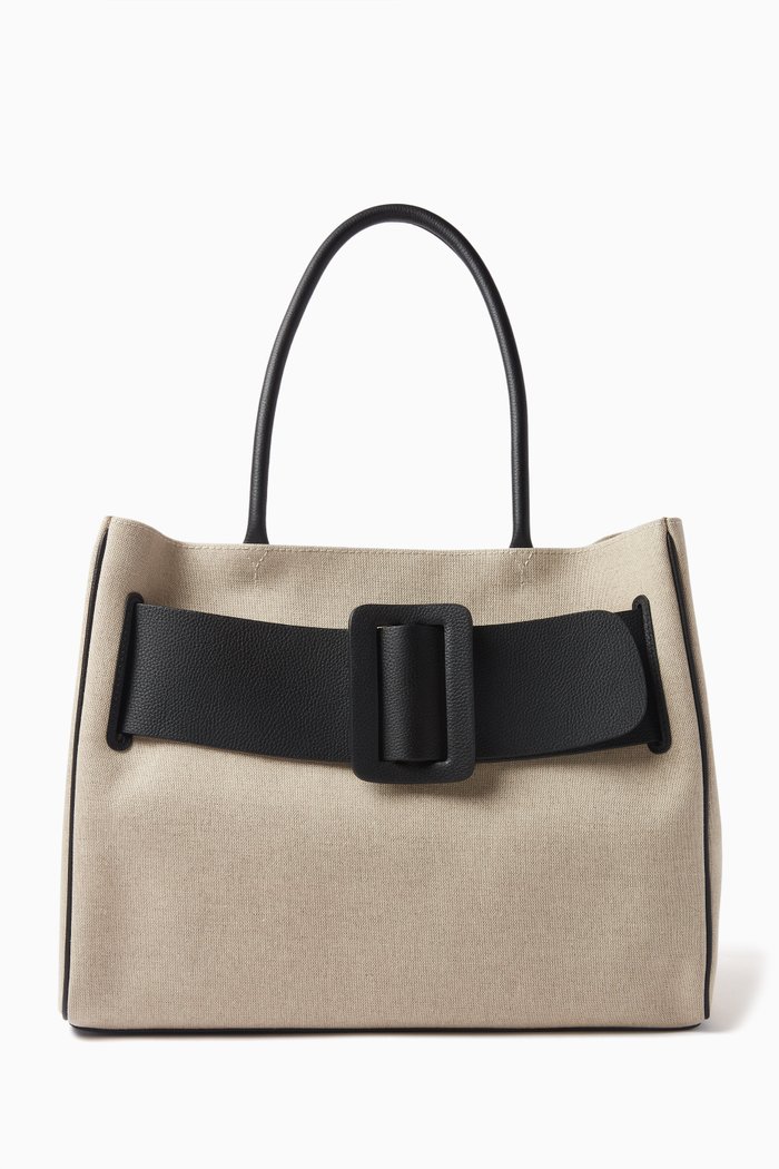 

Large Soft Bobby Tote Bag in Canvas, Grey