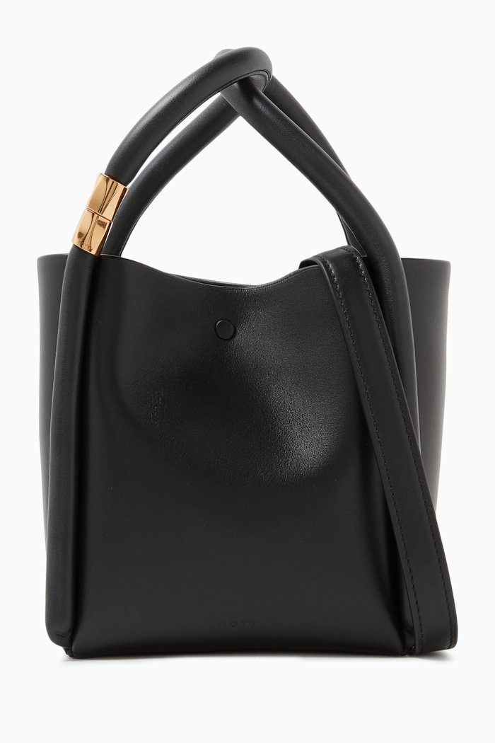 

Small Lotus 14 Top-handle Bag in Leather, Black