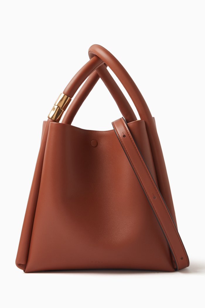 

Lotus 20 Top-handle Bag in Leather, Brown
